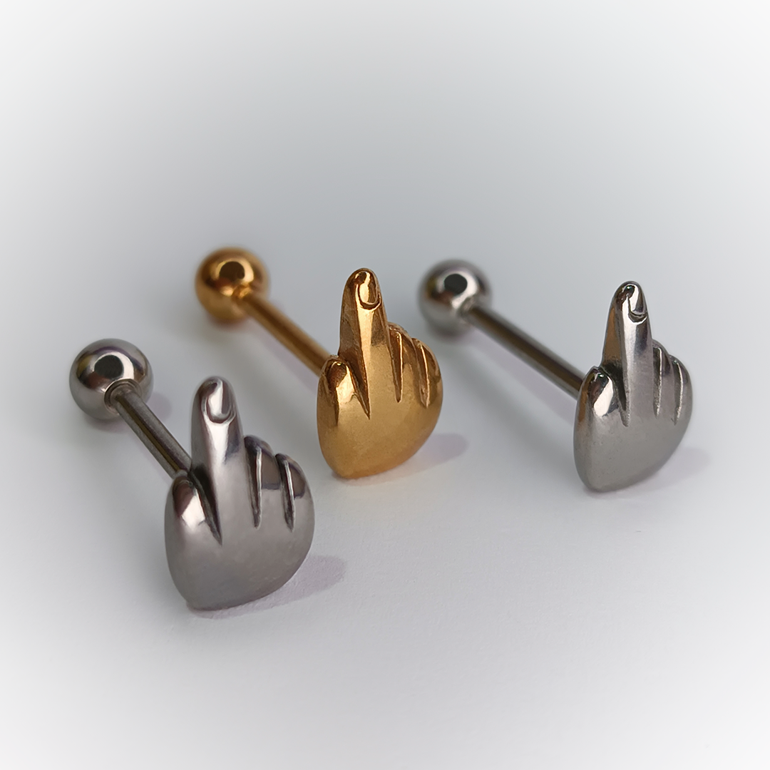 BARBELL PIERCING - GOLD AND SILVER - ACERO QUIRÚRGICO 316L