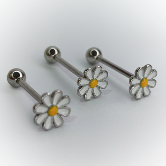 BARBELL PIERCING - DAISY - ACERO QUIRÚRGICO 316L