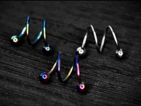 SPIRAL DE COLORES DOBLE - ACERO QUIRÚRGICO 316L