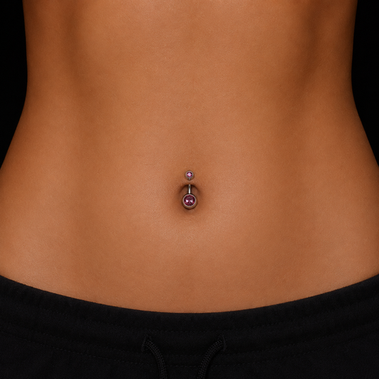 NAVEL PIERCING - IRIDESCENT COLORED ZIRCONIA - ACERO QUIRÚRGICO 316L