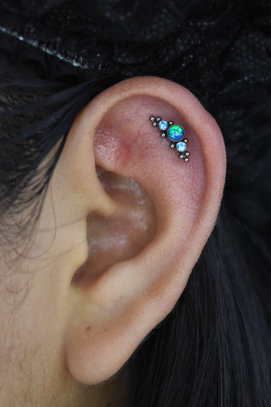LABRET CLUSTER BLUE GEM - TITANIUM ASTM F136 - GRADO IMPLANTE