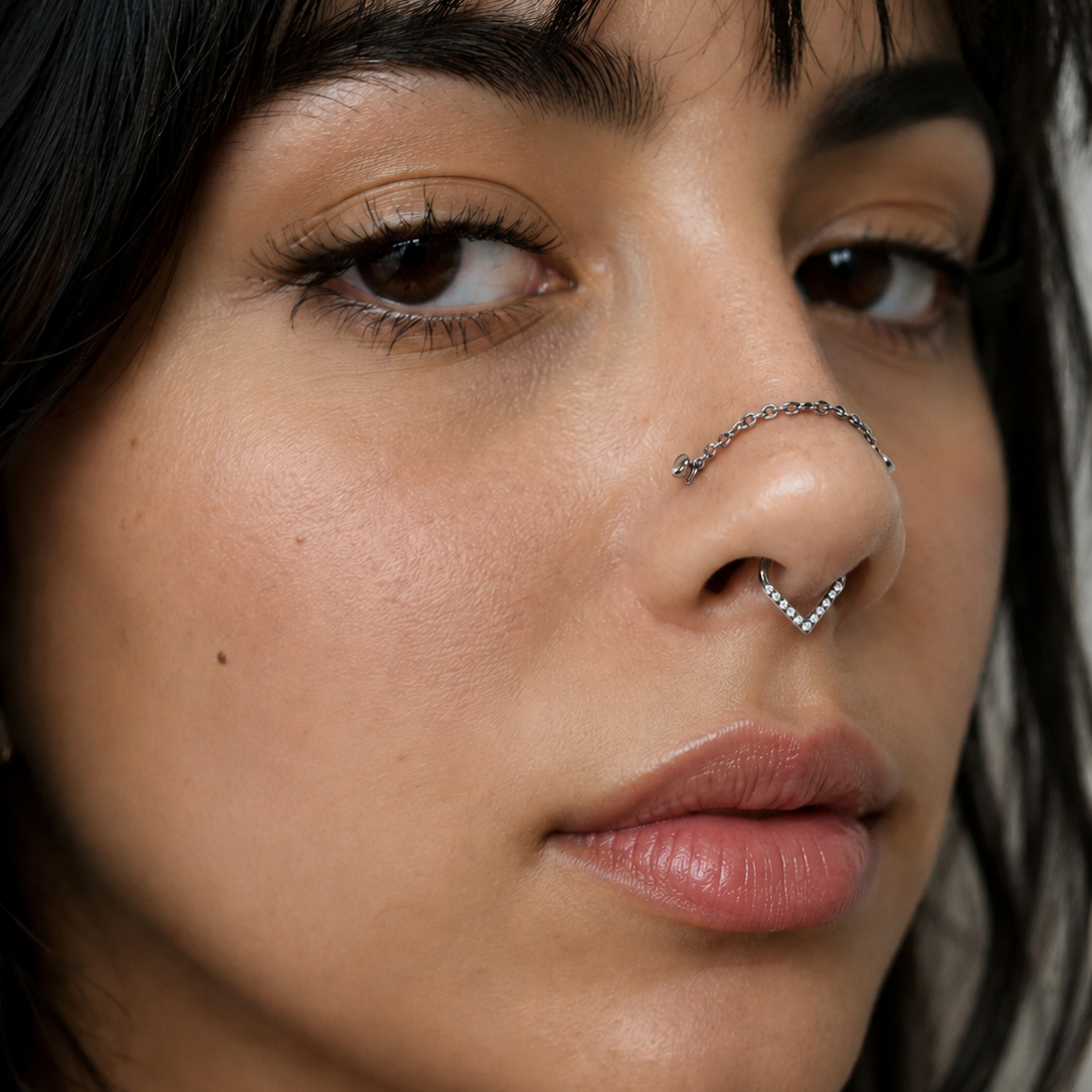 NOSTRIL - CON CADENA - ASTM F136 TITANIUM
