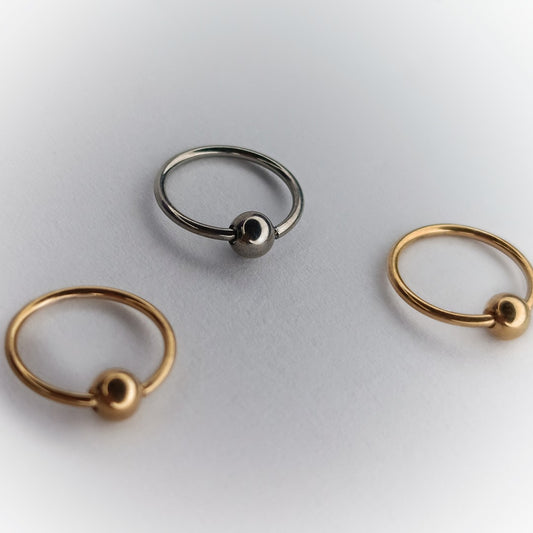 ARGOLLA CON ESFERA - ASTM F136 TITANIUM