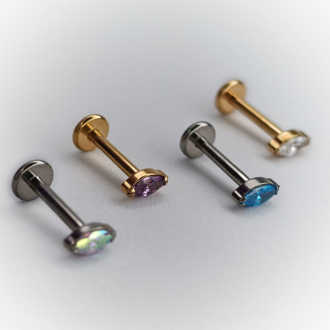 LABRET - OVAL GEM - ASTM F136 TITANIUM