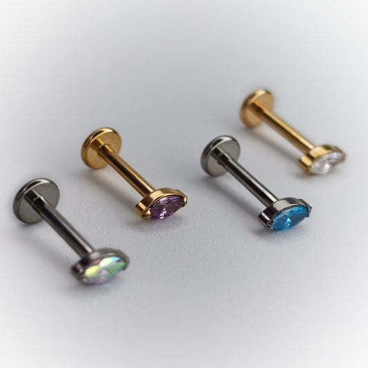 LABRET - OVAL GEM - ASTM F136 TITANIUM