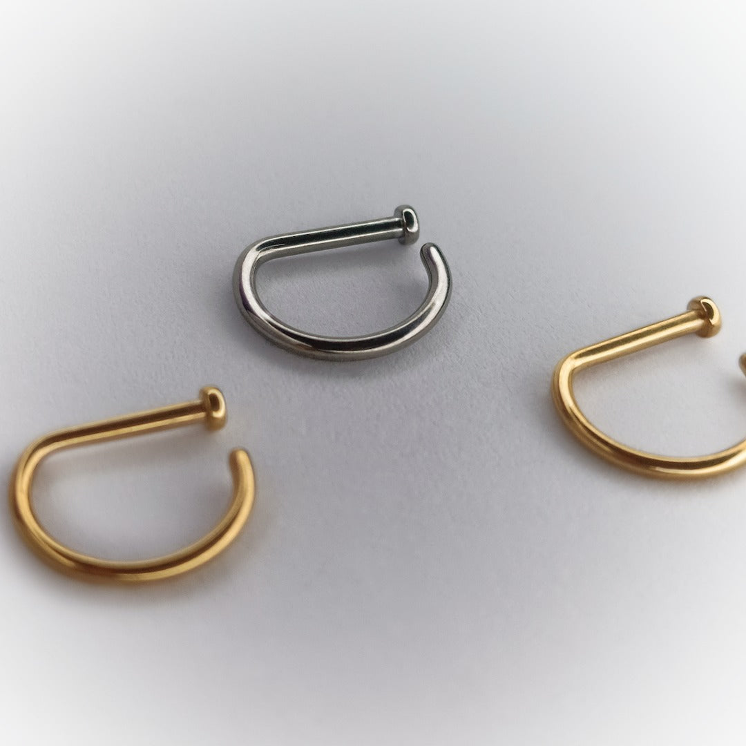 NOSTRIL - G-RING SILVER  & GOLDEN - ASTM F136 TITANIUM