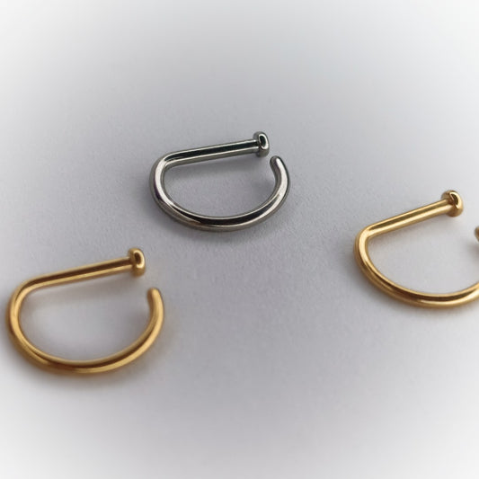 NOSTRIL - G-RING SILVER  & GOLDEN - ASTM F136 TITANIUM