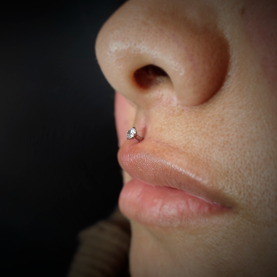 LABRET PIERCING - ZIRCONIA - ACERO QUIRÚRGICO 316L