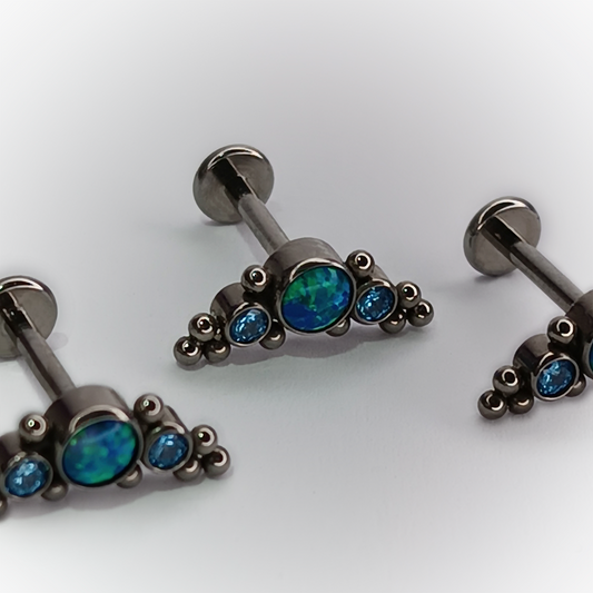 LABRET CLUSTER BLUE GEM - TITANIUM ASTM F136 - GRADO IMPLANTE