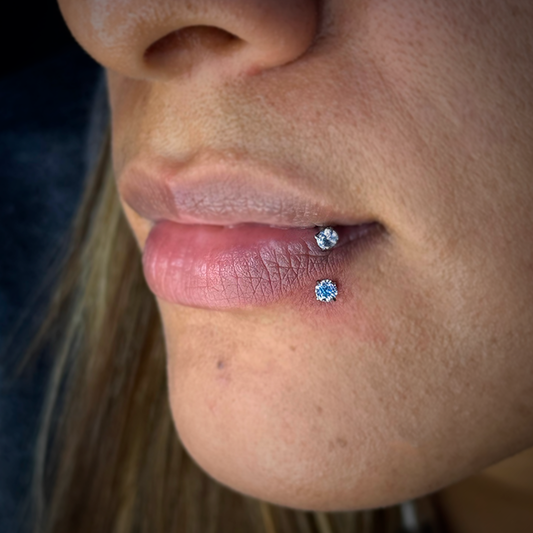 SEMI ARGOLLA - SILVER WITH CRYSTAL - ACERO QUIRÚRGICO 316L
