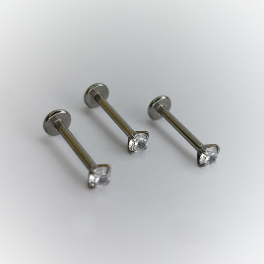 LABRET PIERCING - ZIRCONIA - ACERO QUIRÚRGICO 316L