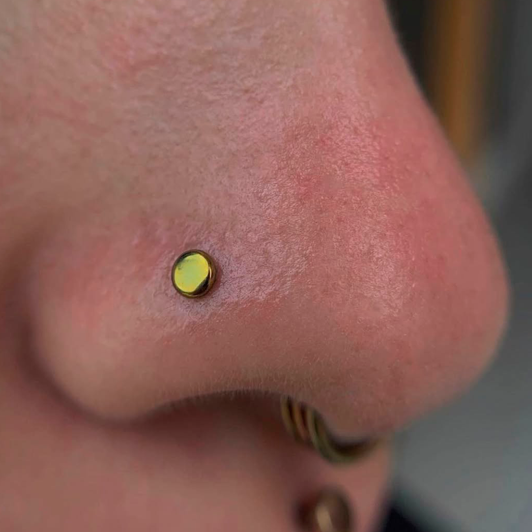 NOSTRIL PIERCING DISK GOLDEN – TITANIUM ASTM F136 - GRADO IMPLANTE