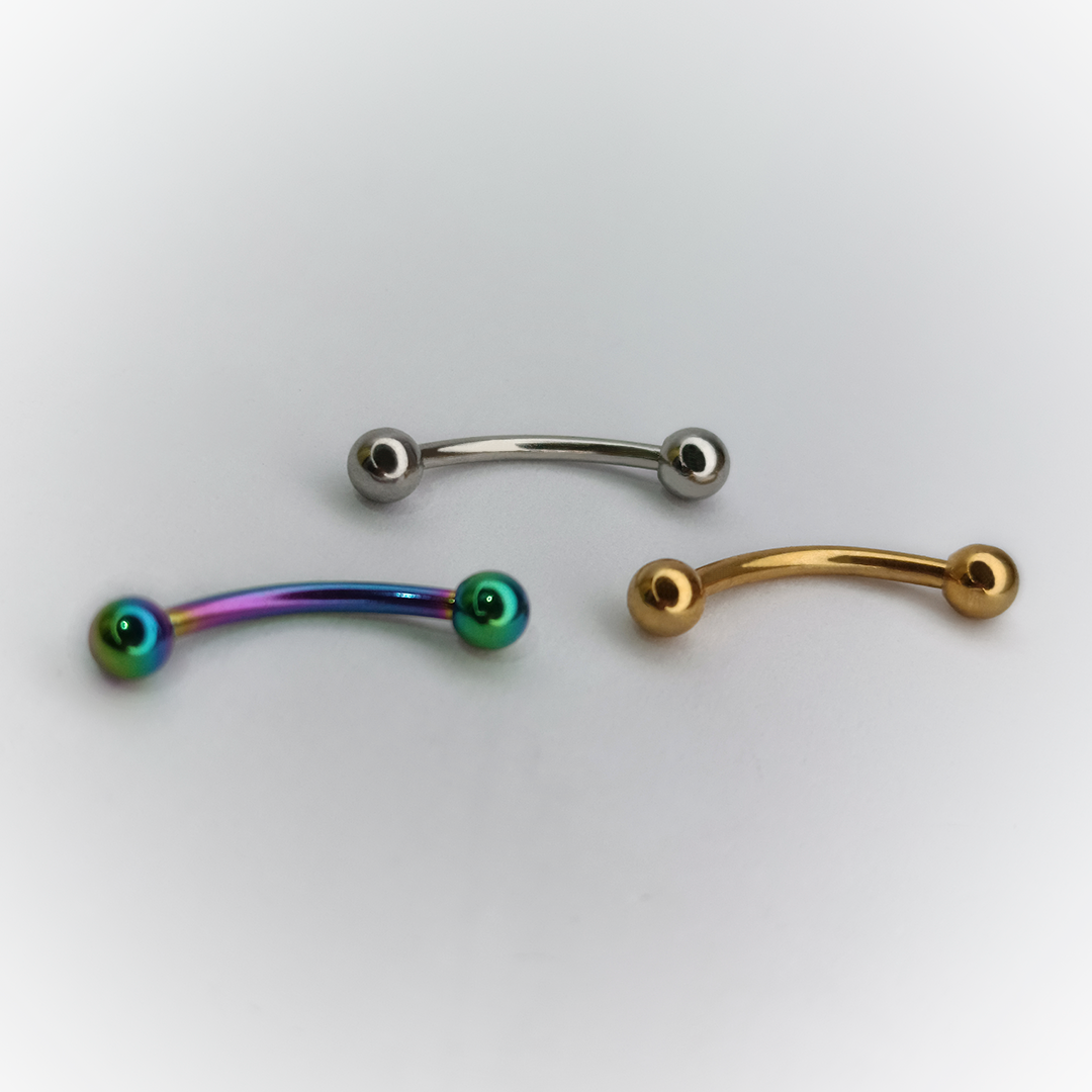 BARBELL CURVO - BALL - ACERO QUIRÚRGICO 316L