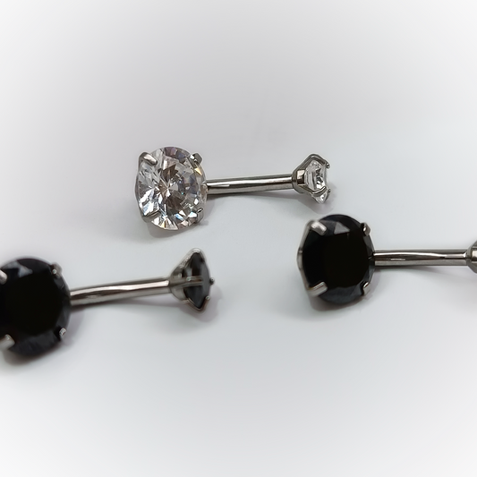 NAVEL PIERCING - ZIRCONIA COLORS - ACERO QUIRURGICO 316L