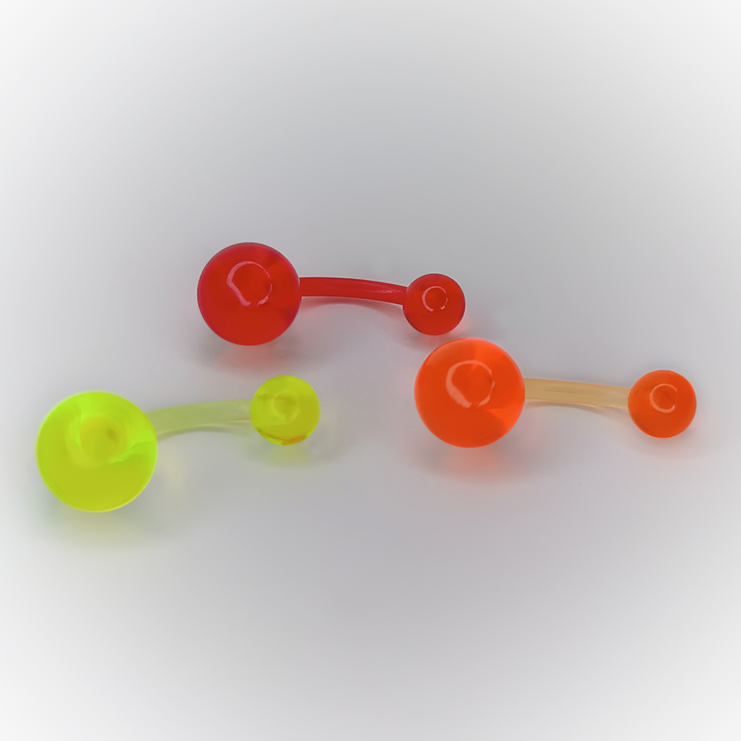 NAVEL PIERCING - FLEXIBLE COLORED - SILICONE JEWERLY