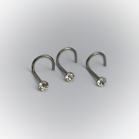 NOSTRIL - SMALL WHITE GEM - ACERO QUIRÚRGICO 316L