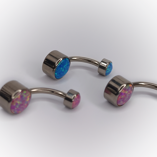 NAVEL PIERCING – OPAL CRYSTAL – ASTM F136 TITANIUM
