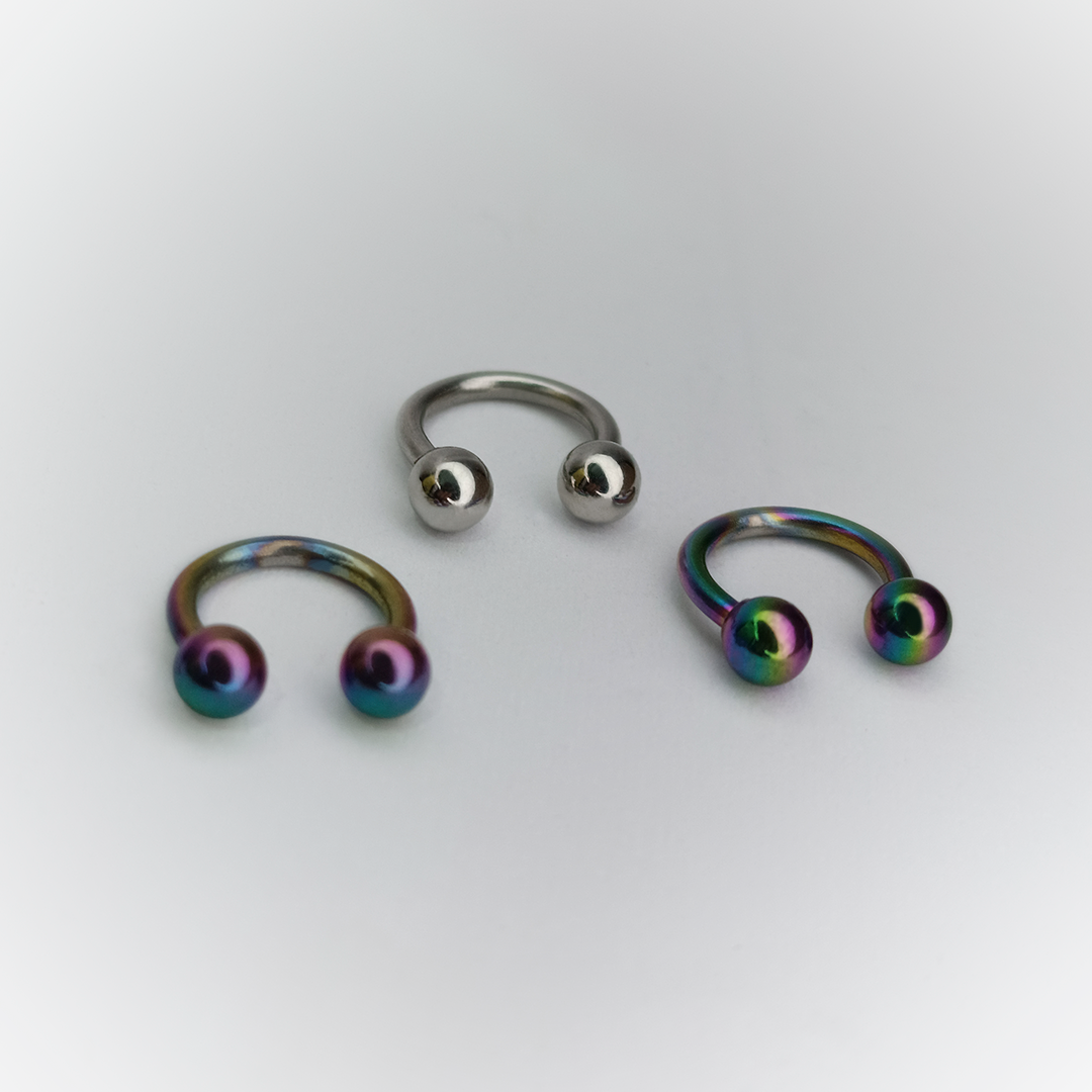 SEMI ARGOLLA - IRIDESCENT AND SILVER - ACERO QUIRÚRGICO 316L