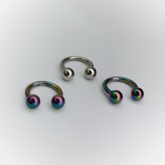 SEMI ARGOLLA - IRIDESCENT AND SILVER - ACERO QUIRÚRGICO 316L