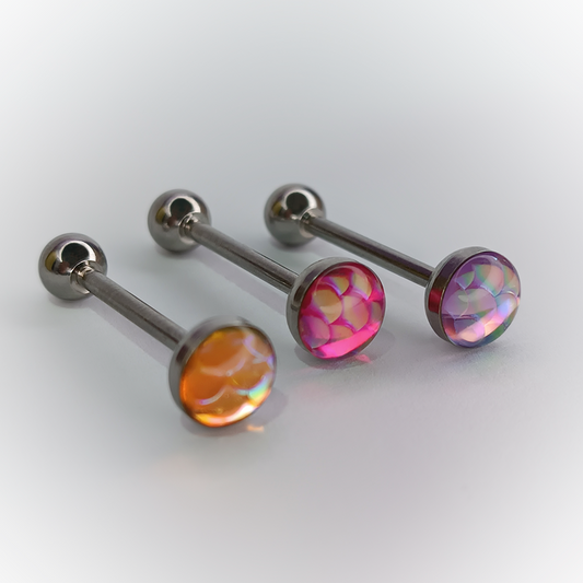 BARBELL PIERCING - COLORED GEMS- ACERO QUIRÚRGICO 316L