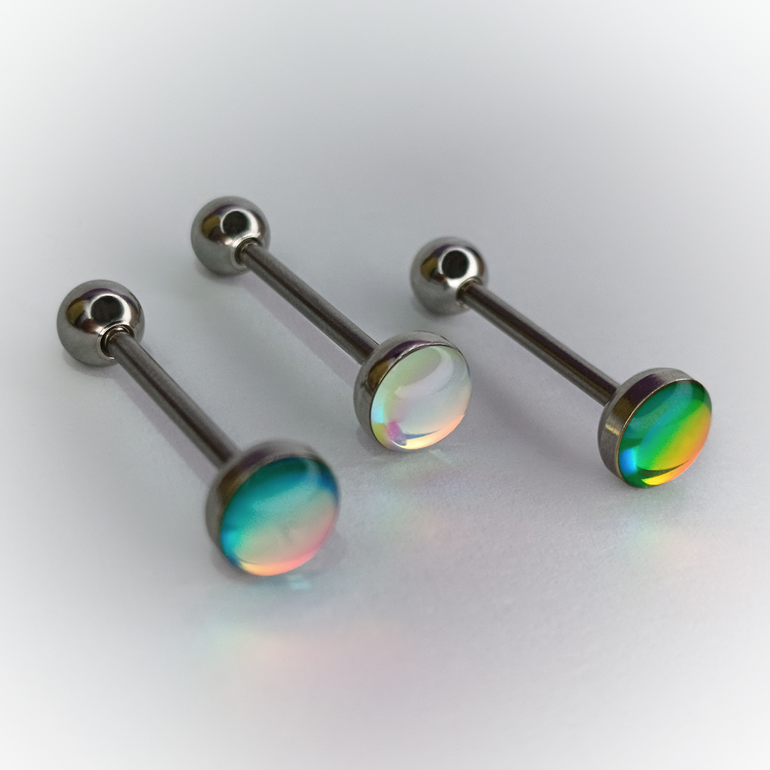 BARBELL PIERCING - COLORED GEMS- ACERO QUIRÚRGICO 316L