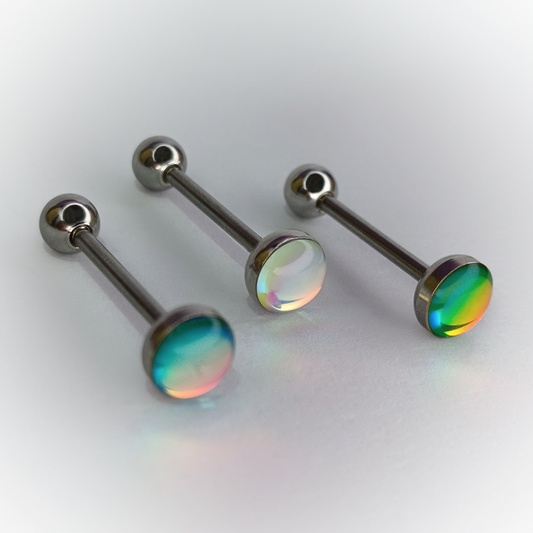 BARBELL PIERCING - COLORED GEMS- ACERO QUIRÚRGICO 316L