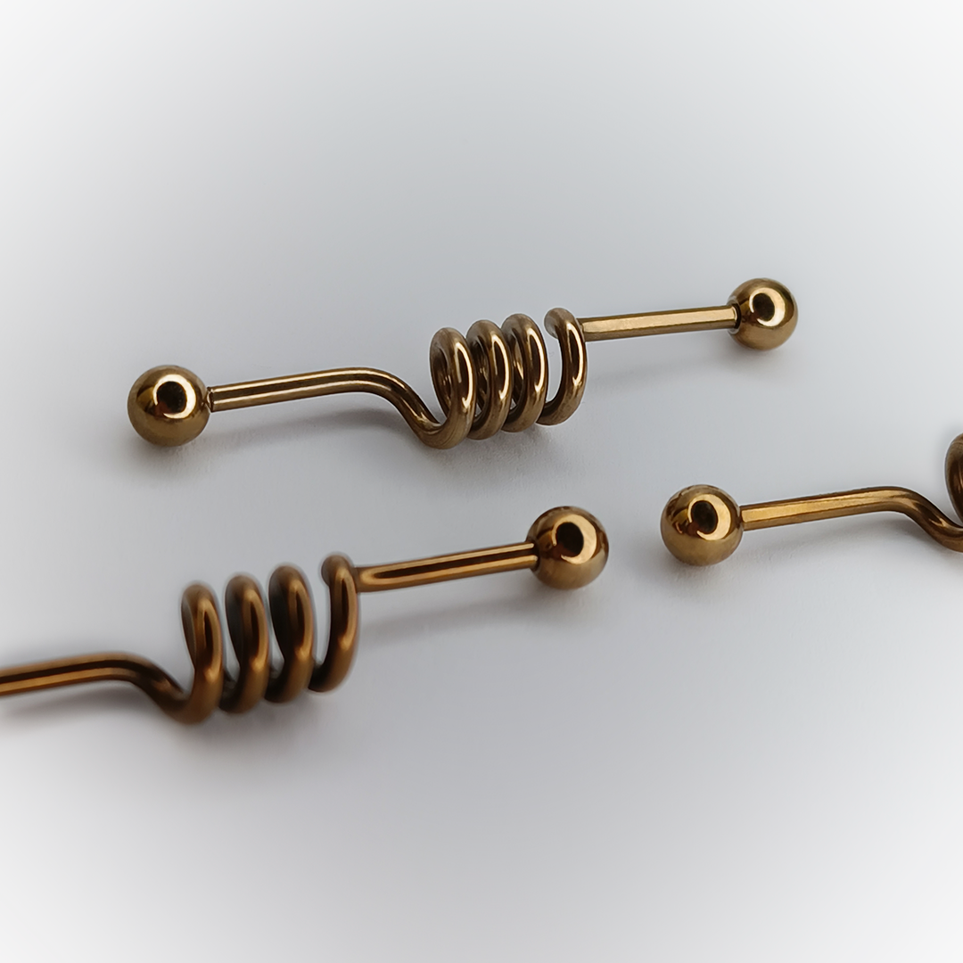 INDUSTRIAL PIERCING - ESPIRAL 4 VUELTAS - ACERO QUIRURGICO 316L