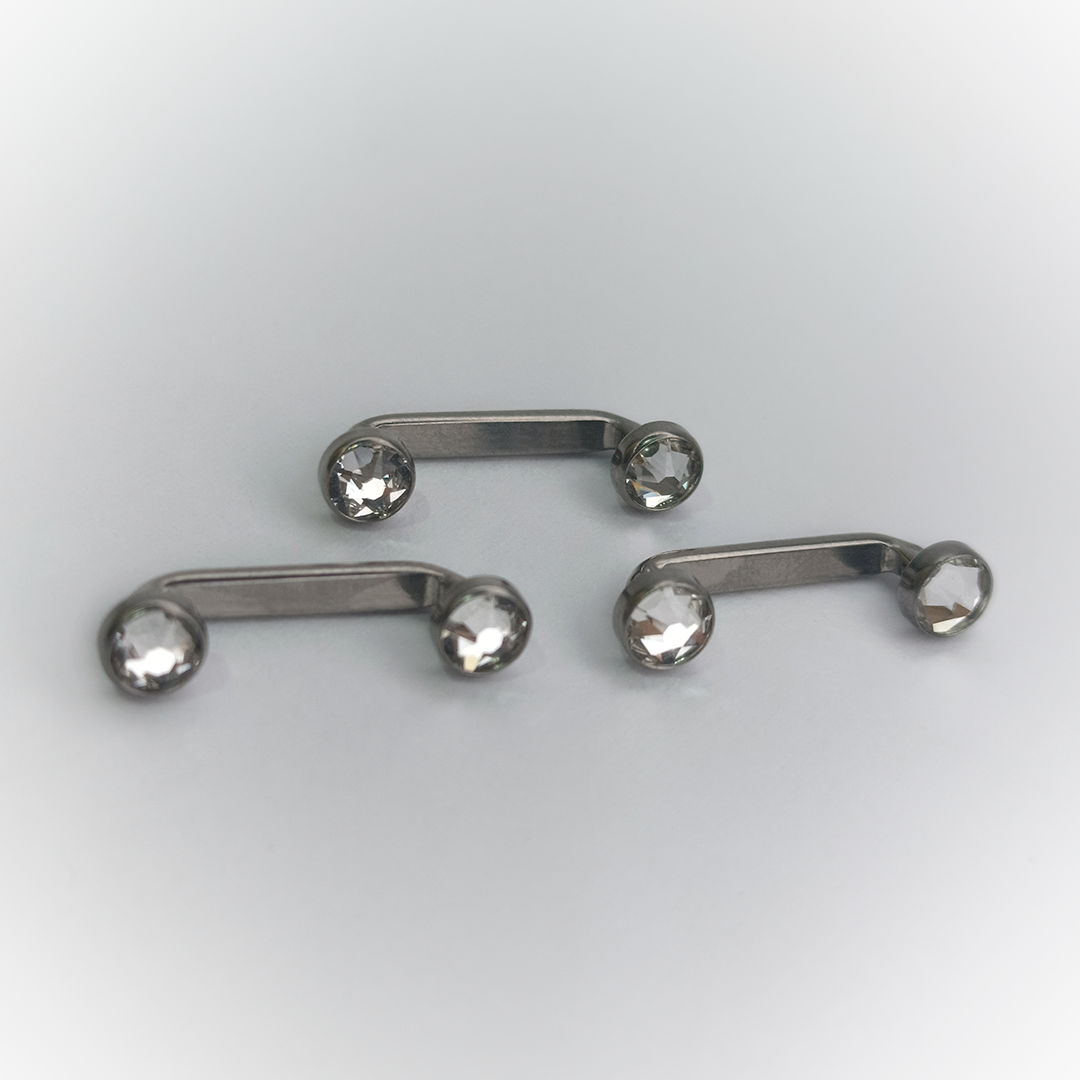 STAPLE-SHAPED BAR – ROUND-BEZEL ZIRCONIA – ASTM F136 TITANIUM
