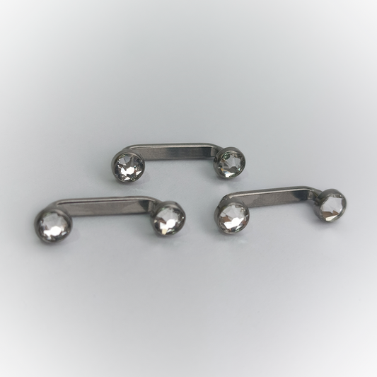 STAPLE-SHAPED BAR – ROUND-BEZEL ZIRCONIA – ASTM F136 TITANIUM