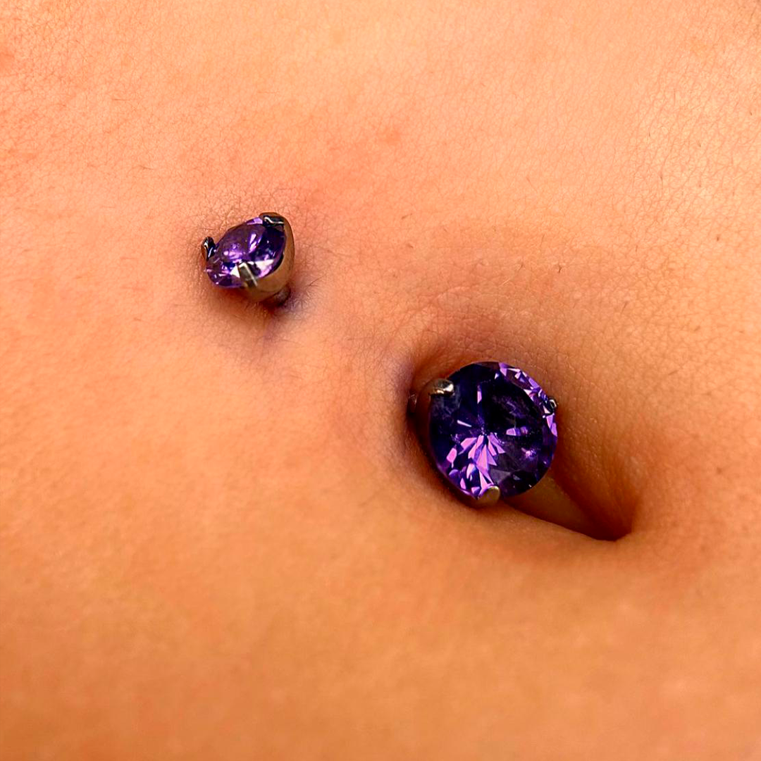 NAVEL PIERCING - ZIRCONIA COLORS - ACERO QUIRURGICO 316L