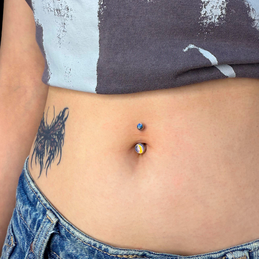 NAVEL PIERCING - COLORED GEM - ACERO QUIRÚRGICO 316L