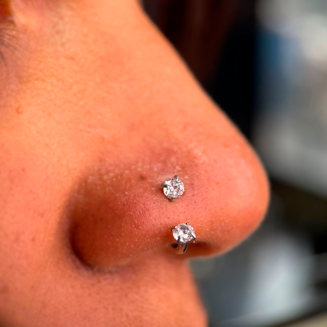 SEMI ARGOLLA - SILVER WITH CRYSTAL - ACERO QUIRÚRGICO 316L