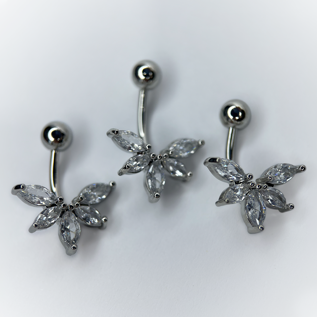 NAVEL PIERCING - DESIGN WITH CRYSTALS - ACERO QUIRÚRGICO 316L