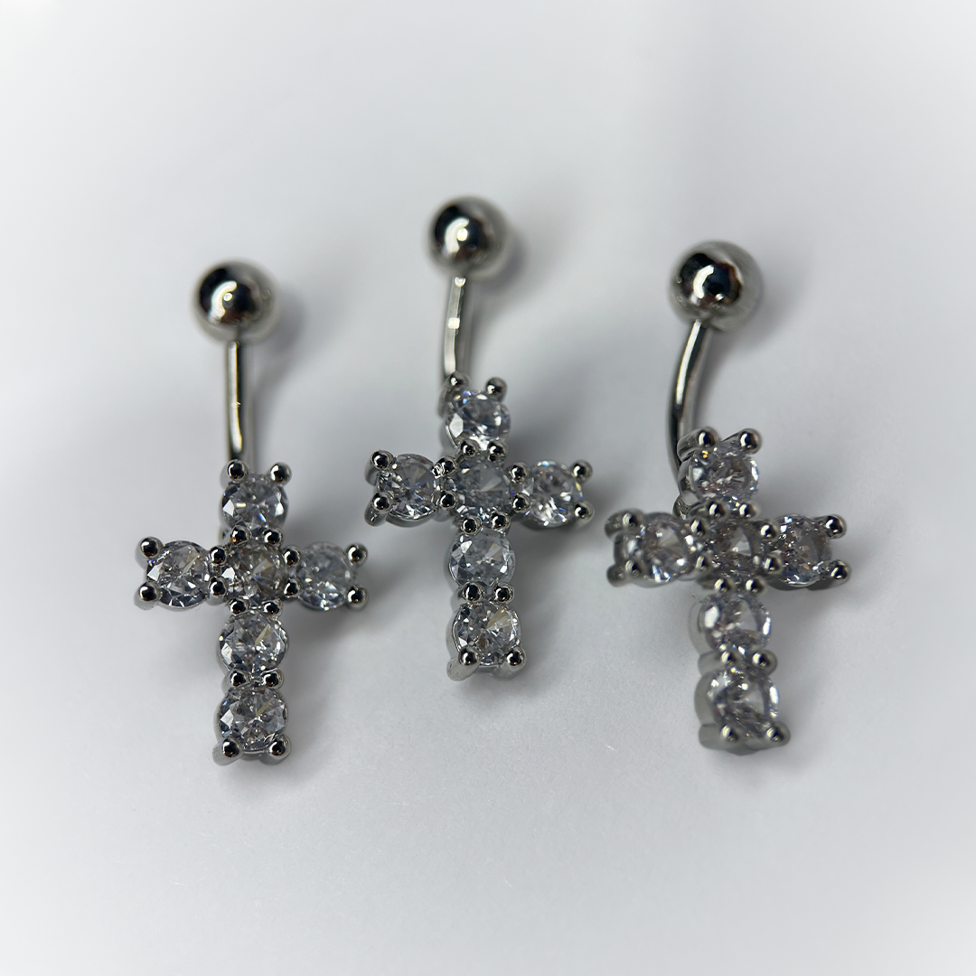 NAVEL PIERCING - DESIGN WITH CRYSTALS - ACERO QUIRÚRGICO 316L