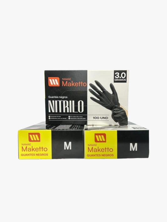 Guantes negros de nitrilo