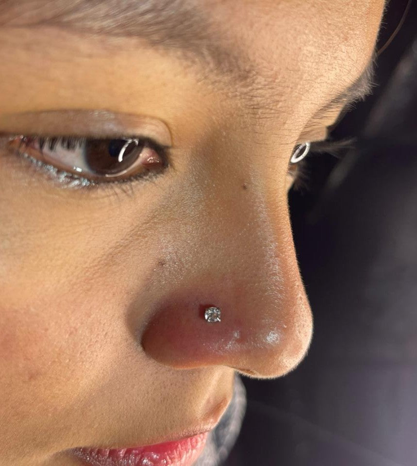 LABRET PIERCING - ZIRCONIA - ACERO QUIRÚRGICO 316L