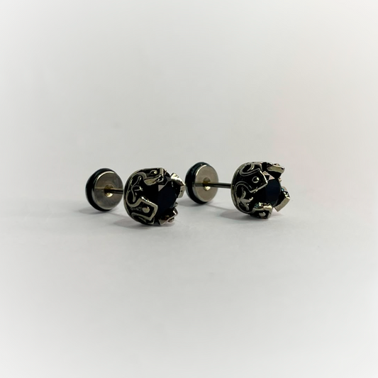 EARRINGS – ZIRCONIA NEGRA – ACERO QUIRÚRGICO 316L