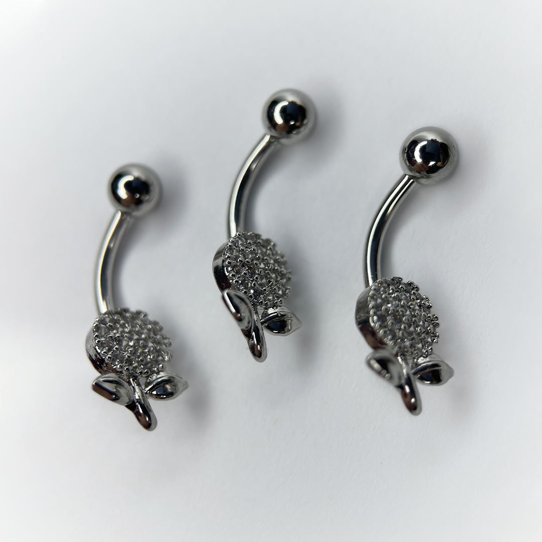 NAVEL PIERCING - DESIGN WITH CRYSTALS - ACERO QUIRÚRGICO 316L