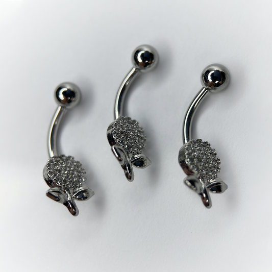 NAVEL PIERCING - DESIGN WITH CRYSTALS - ACERO QUIRÚRGICO 316L