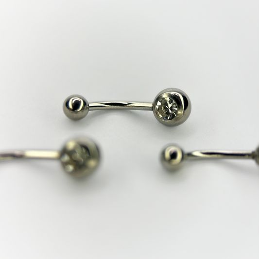 NAVEL PIERCING - IRIDESCENT ZIRCONIA - ACERO QUIRÚRGICO 316L