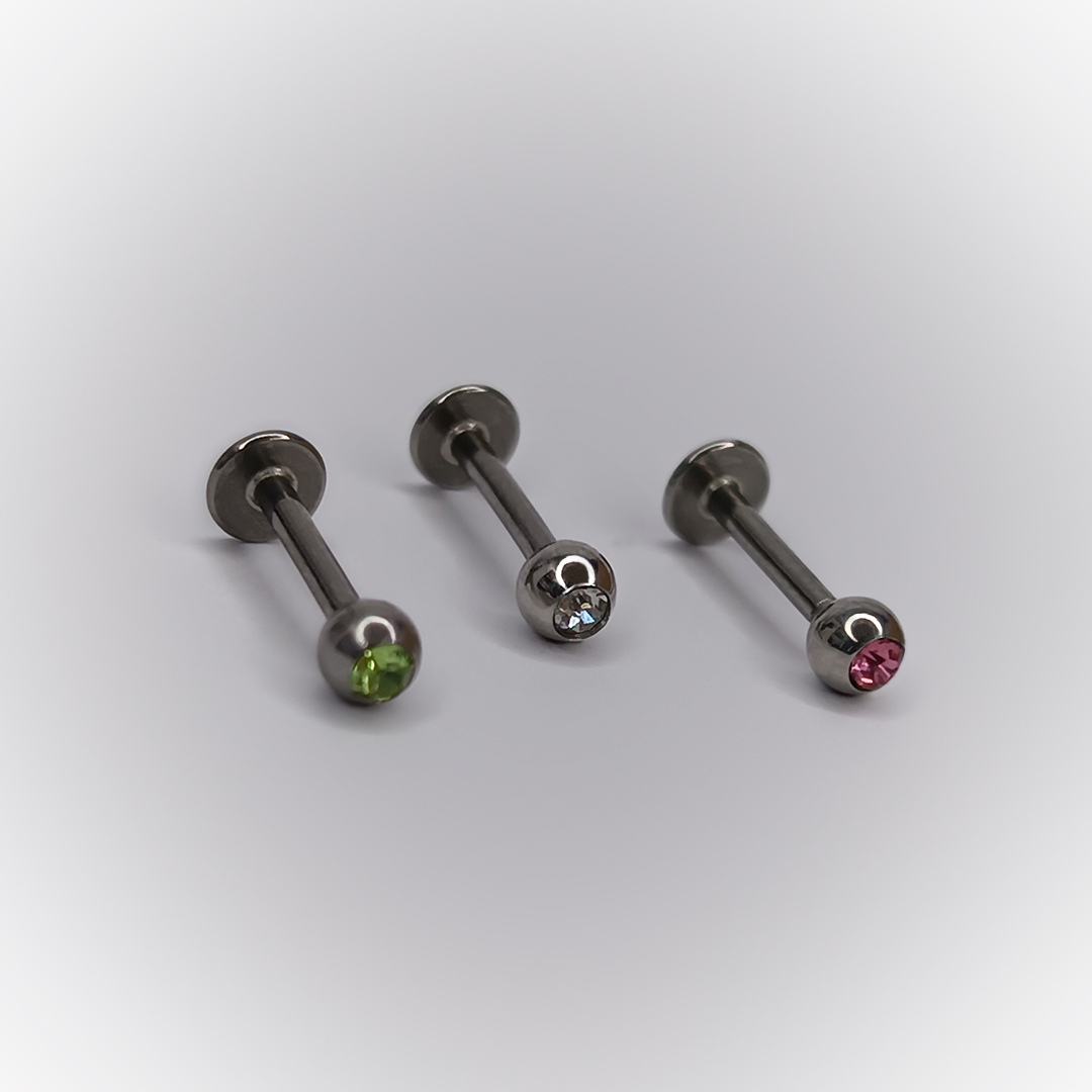 LABRET - ZIRCONIA BALL - ACERO QUIRÚRGICO 316L