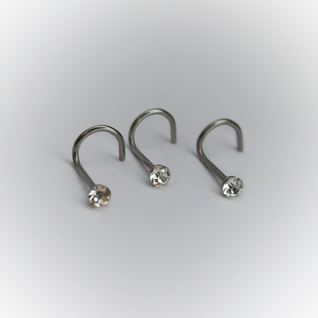 NOSTRIL - SMALL WHITE GEM - ACERO QUIRÚRGICO 316L