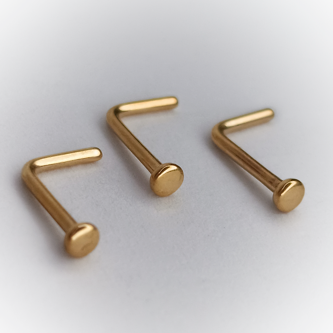 NOSTRIL PIERCING DISK GOLDEN – TITANIUM ASTM F136 - GRADO IMPLANTE