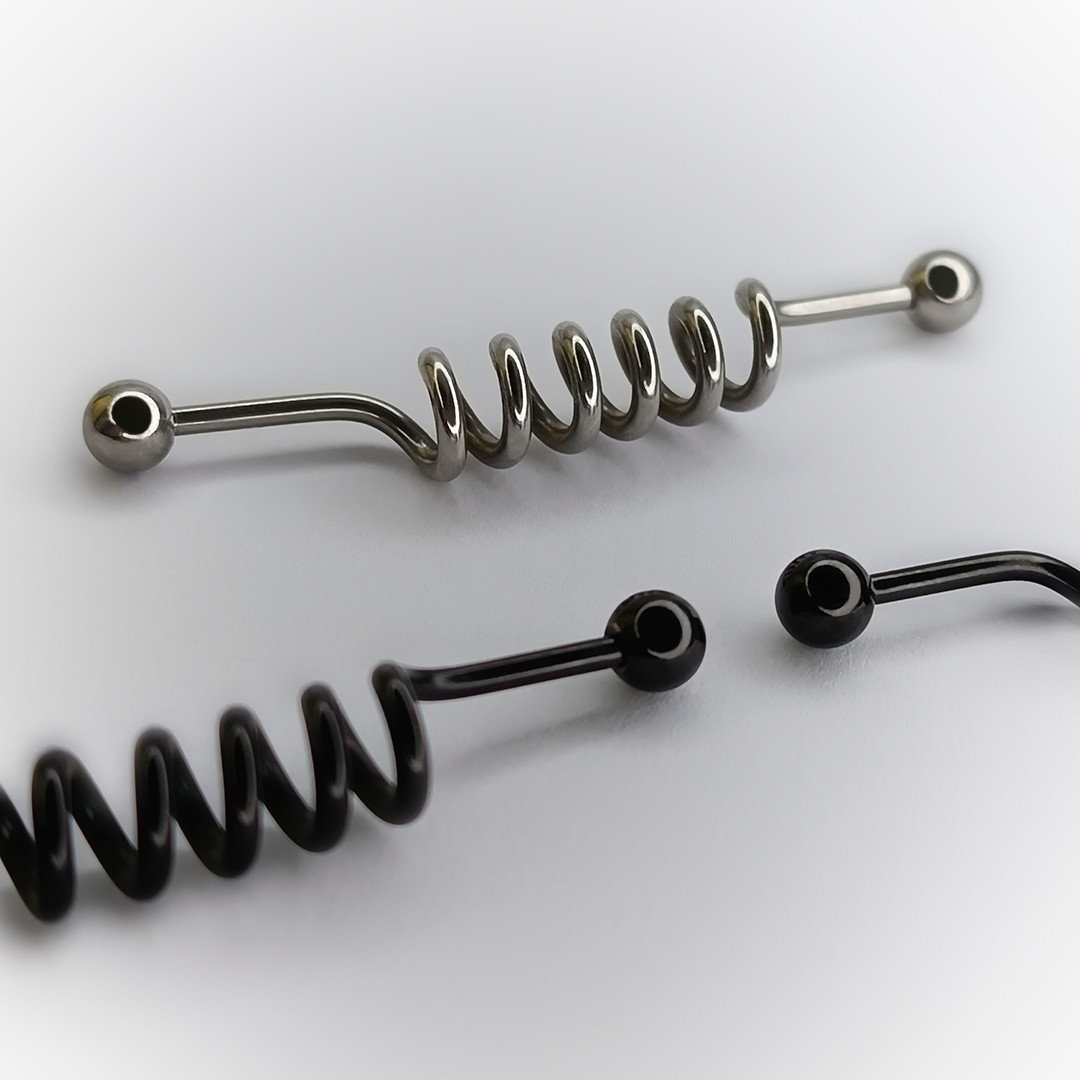INDUSTRIAL PIERCING - ESPIRAL 6 VUELTAS - ACERO QUIRÚRGICO 316L