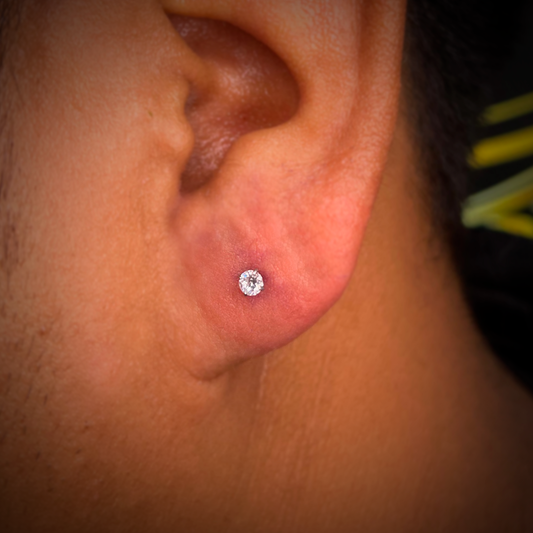 LABRET PIERCING - ZIRCONIA - ACERO QUIRÚRGICO 316L