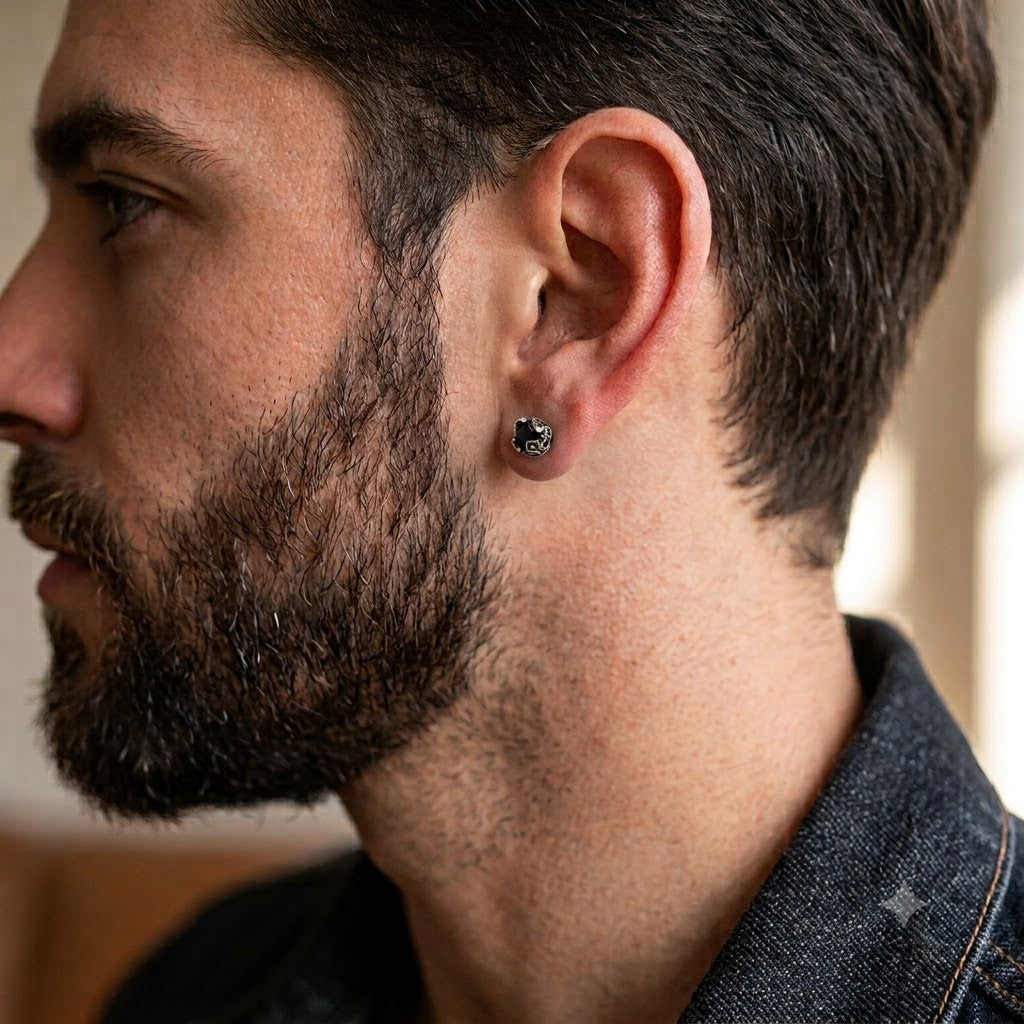 EARRINGS – ZIRCONIA NEGRA – ACERO QUIRÚRGICO 316L